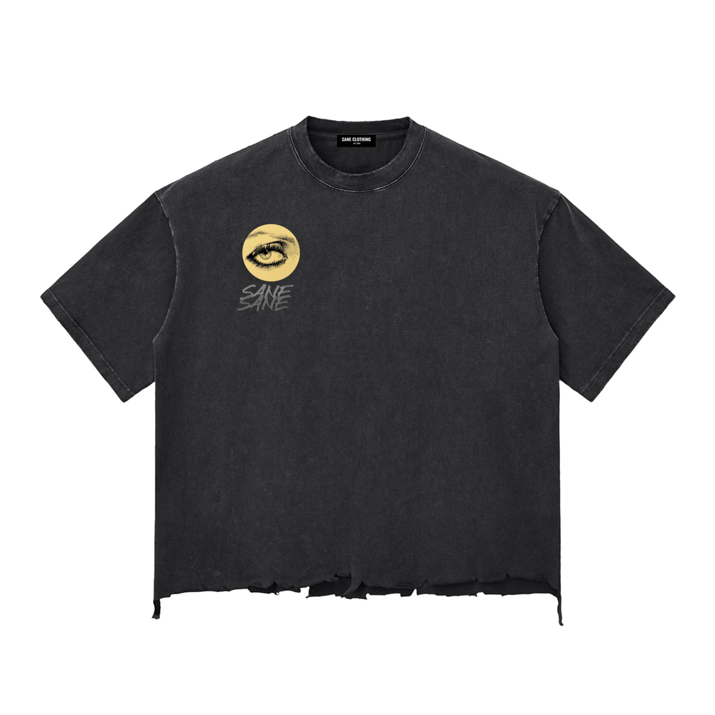 All Seeing Distressed Tee - Unisex Oversized 100% Cotton Casual T-Shirt for Spring & Summer