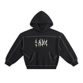 Contrast-Stitched Boxy Fleece Hoodie